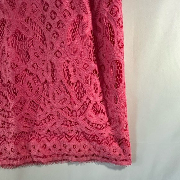 Isaac Mizrahi Beautiful Pink Lace Dress Lined Medium No Zipper - Picture 11 of 14